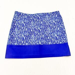 Michael Kors Reflected Water Printed Graphic Skirt Blue Size 14 Mint